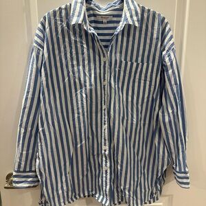 Madewell Blue and White Striped Button Down Shirt